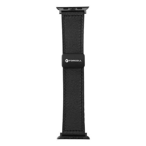 Pasek do Apple Watch Forcell F-Design FA21 magnetyczny skóra ekologiczna 42 / 44 / 45 / 49 mm czarny