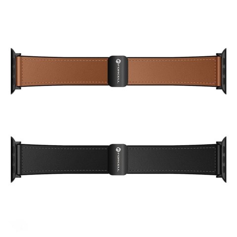 Pasek do Apple Watch Forcell F-Design FA21 magnetyczny skóra ekologiczna 42 / 44 / 45 / 49 mm czarny