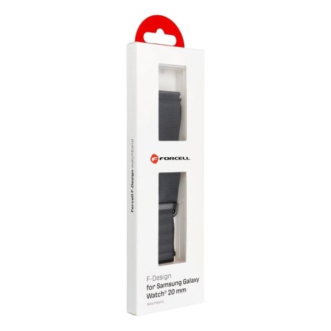 Pasek do Samsung Galaxy Watch Forcell F-Design FS05 sprzączka włókno poliestrowe 20 mm czarny