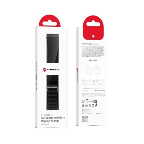 Pasek do Samsung Galaxy Watch Forcell F-Design FS05 sprzączka włókno poliestrowe 22 mm czarny