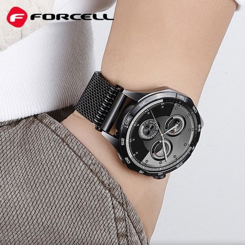 Pasek do Samsung Galaxy Watch Forcell F-Design FS10 magnetyczny stal 22 mm czarny