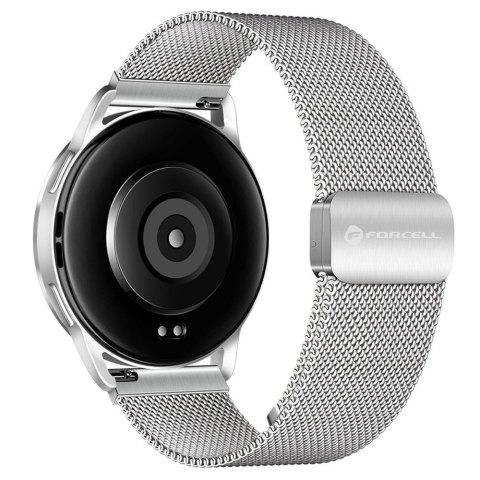 Pasek do Samsung Galaxy Watch Forcell F-Design FS11 magnetyczny stal 22 mm srebrny