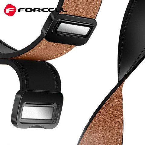 Pasek do Samsung Galaxy Watch Forcell F-Design FS20 magnetyczny skóra ekologiczna 20 mm czarny