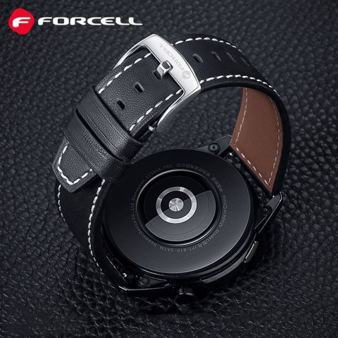 Pasek do Samsung Galaxy Watch Forcell F-Design FS21 dziurki skóra ekologiczna 22 mm brązowy