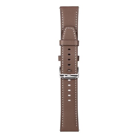 Pasek do Samsung Galaxy Watch Forcell F-Design FS21 dziurki skóra ekologiczna 22 mm brązowy
