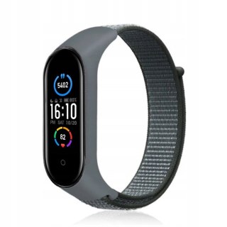 Pasek nylonowy do XIAOMI Mi Band 5 / 6 / 7 szary (19)