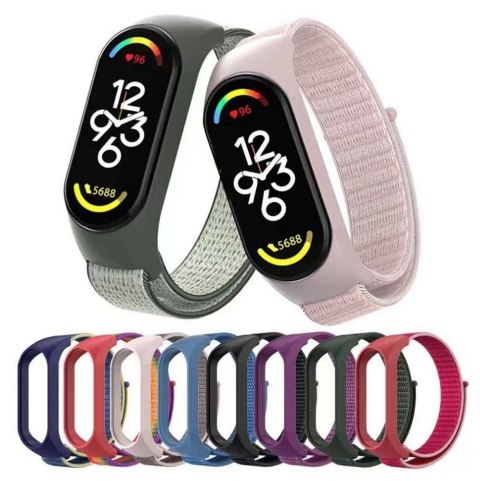 Pasek nylonowy do XIAOMI Mi Band 5 / 6 / 7 szary (19)