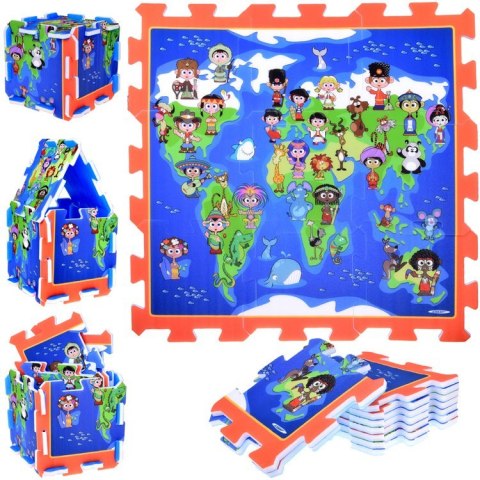 Piankowe puzzle Dzieci Świata mata do zabawy 93x93cm ZA3149