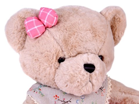 Pluszowy MIŚ - beżowa Zuzia 58cm w różowej VINTAGE sukience ZA5923 C