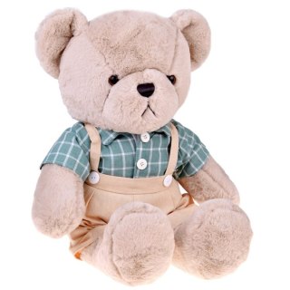 Pluszowy MIŚ - beżowy Franek 58cm w zielonej VINTAGE koszuli ZA5923 B