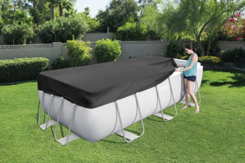 Pokrywa 396x185cm na Baseny stelażowe Power Steel BESTWAY