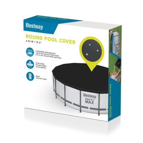 Pokrywa 493cm na Basen stelażowy i panelowy Hydrium 460-488cm/15-16FT BESTWAY