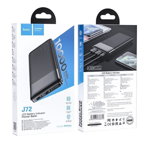 Powerbank Hoco 10000 mAh 2A J72 Easy travel czarny