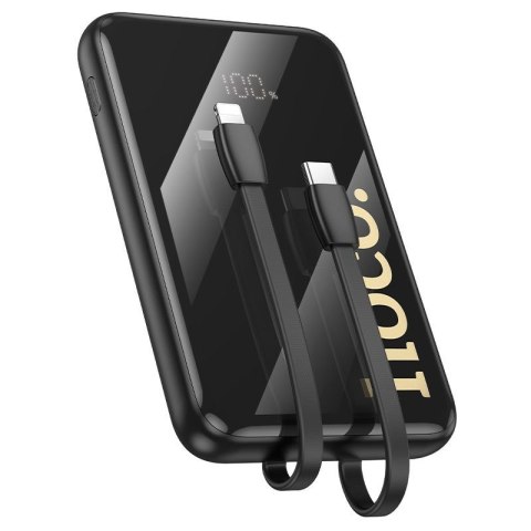 Powerbank Hoco 10000 mAh QC PD 22,5W z wbudowanymi kablami USB C + Lightning Q37 czarny