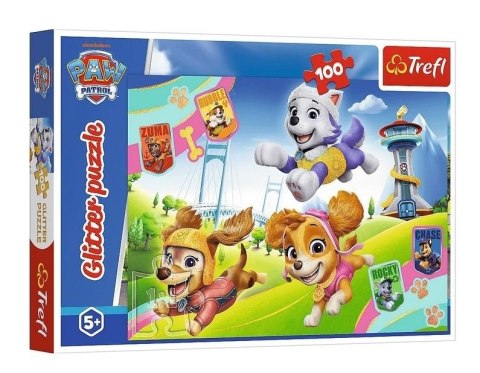 Puzzle 100 Glitter Błyszczące psiaki TREFL