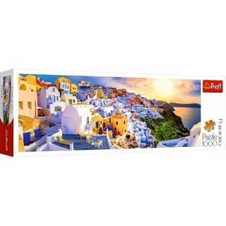 Puzzle 1000 Panorama Zachód słońca Santorini TREFL