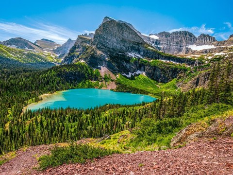 Puzzle 3000-elementów Grinnell Lake, Glacier National Park, USA C-300716-2
