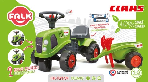 FALK Traktorek Baby Claas Zielony z Przyczepką + akc. od 1-3 lat