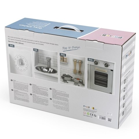 VIGA PolarB Drewniana Kuchnia z Akcesoriami Eco Gray Szara Dla Dzieci Prezent