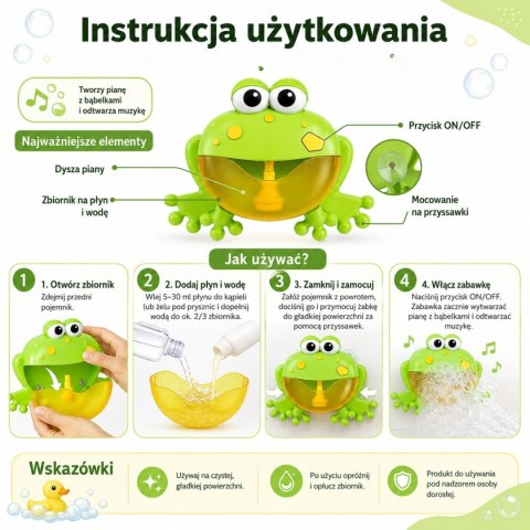 WOOPIE BABY Zabawka do Kąpieli Żaba do Robienia Piany z Melodią