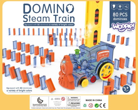 WOOPIE Elektryczna Ciuchcia Lokomotywa do Klocków Domino z Parą 80 el.