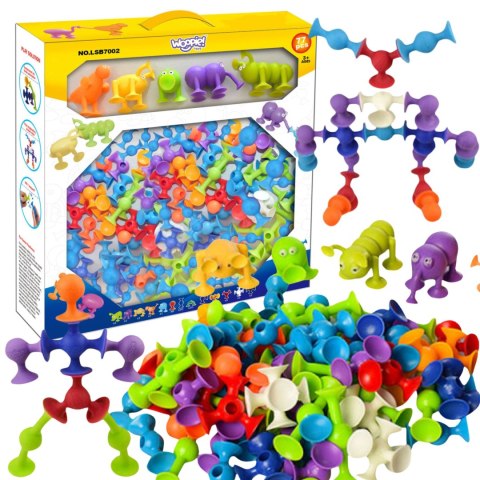 WOOPIE Klocki Przyssawki Zwariowane Zwierzaki 3D - Edukacyjny Zestaw Konstrukcyjny