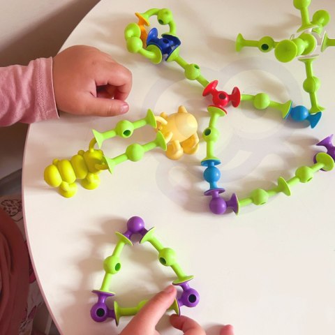 WOOPIE Klocki Przyssawki Zwariowane Zwierzaki 3D - Edukacyjny Zestaw Konstrukcyjny