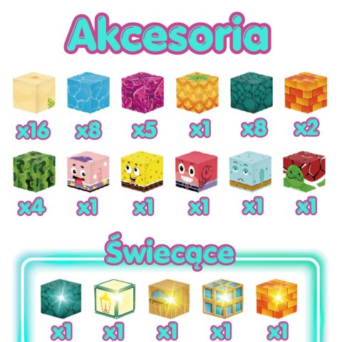Woopie Klocki Magnetyczne Kostki 54 el Montessori Ocean Układanka Gra 3D