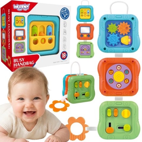 WOOPIE BABY Kostka Sensoryczna Manipulacyjna 6w1 Edukacyjna Zabawka Interaktywna