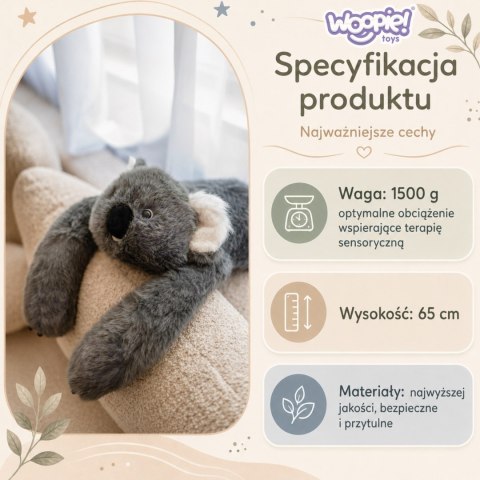 WOOPIE Pluszak Obciążeniowy Koala Antystresowy Sensoryczny Ciężkomiś Przytulanka 65cm 1500g