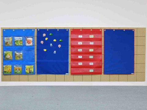 MASTERKIDZ Materiałowy Arkusz Do Wieszania Z Kieszonkami Na Książki i Obrazki Niebieski