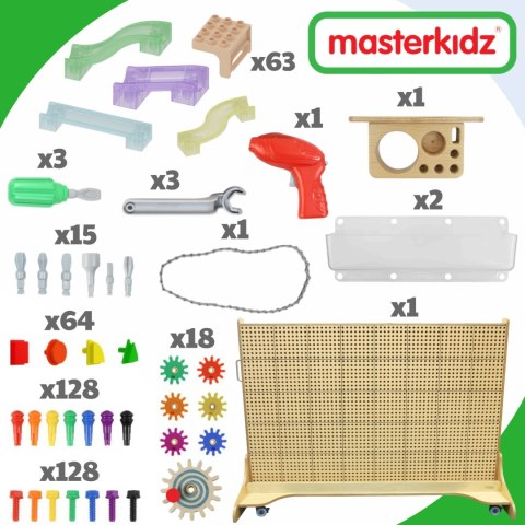 MASTERKIDZ Wolnostojąca Tablica Naukowa Kreatywna STEM 125 x 86 + Zestaw Akcesoriów