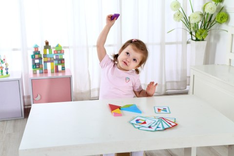 TOOKY TOY Drewniane Puzzle Tangram Układanka