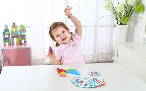 TOOKY TOY Drewniane Puzzle Tangram Układanka