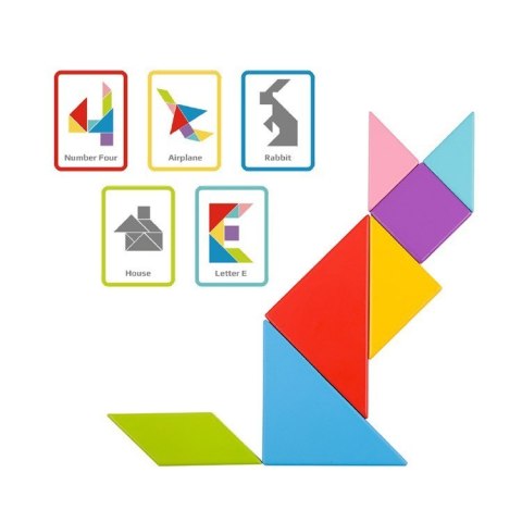TOOKY TOY Drewniane Puzzle Tangram Układanka