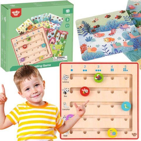 TOOKY TOY Drewniana Gra Nauka Liczenia Zwierzątka
