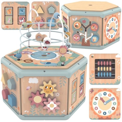 TOOKY TOY Drewniany Sześciokąt Montessori Otwierane Pudełko