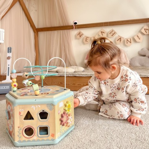 TOOKY TOY Drewniany Sześciokąt Montessori Otwierane Pudełko