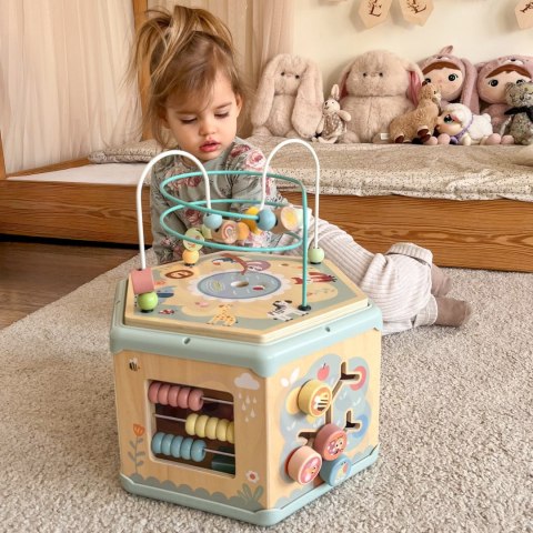 TOOKY TOY Drewniany Sześciokąt Montessori Otwierane Pudełko