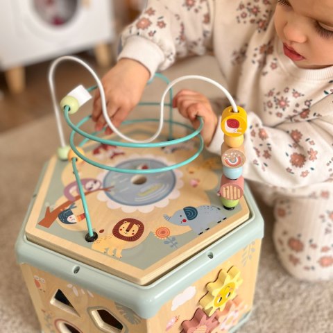 TOOKY TOY Drewniany Sześciokąt Montessori Otwierane Pudełko