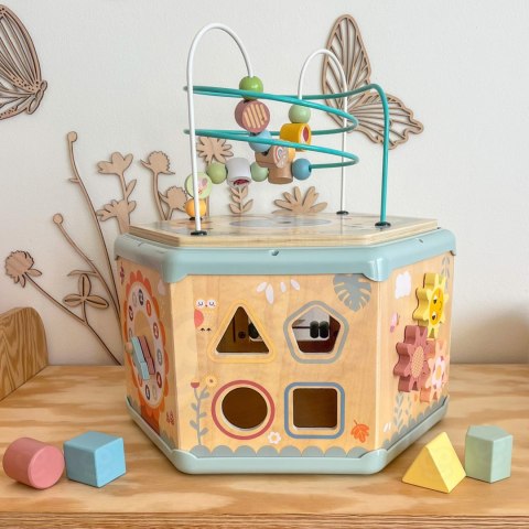 TOOKY TOY Drewniany Sześciokąt Montessori Otwierane Pudełko