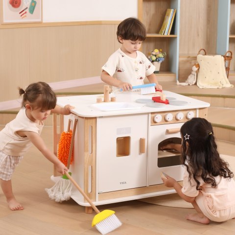 VIGA Centrum Domowe 3w1 z Akcesoriami - Nauka i Zabawa dla Dzieci