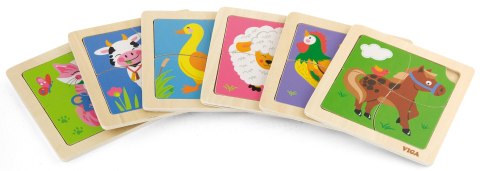 VIGA Drewniane Puzzle Układanka Edukacyjna Żyrafa 4 el. Montessori