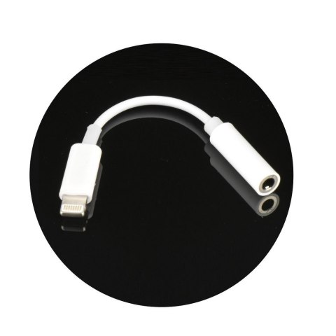 Adapter AUX Lightning (męski) do Jack 3,5 mm (żeński) BOX biały