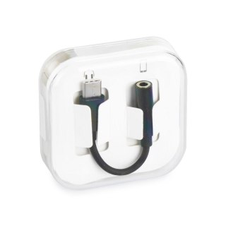 Adapter AUX Typ C (męski) do Jack 3,5 mm (żeński) BOX czarny [DAC]