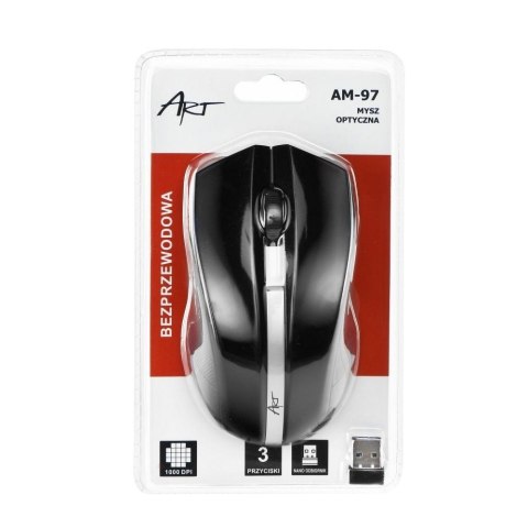 ART myszka komputerowa bezprzewodowa 2,4G 1000 dpi AM-97 czarna