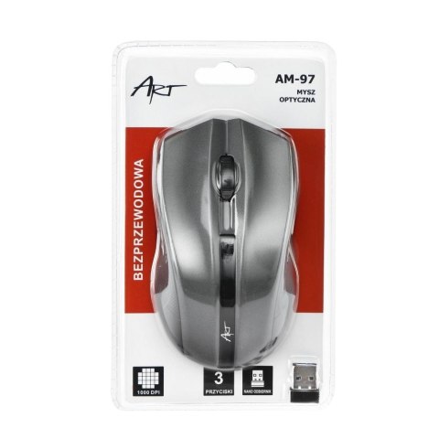 ART myszka komputerowa bezprzewodowa 2,4G 1000 dpi AM-97 srebrna