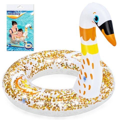 Bestway Dmuchane kółko do pływania dla dzieci BROKATOWY ŁABĘDŹ 61cm 36306