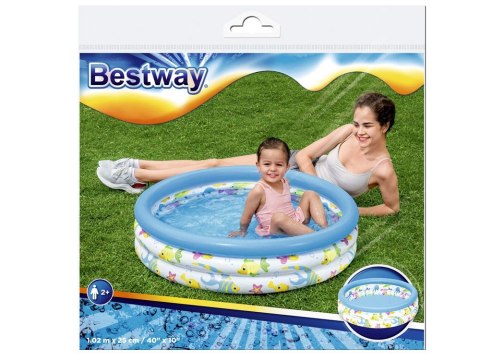 Bestway Dmuchany basenik dla dzieci 102cm RYBKI - morska grafika 51008
