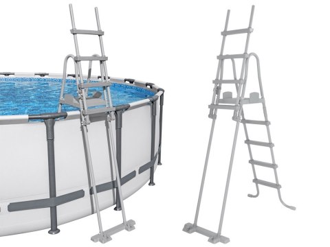 Bestway Drabinka do basenu 132cm - bezpieczna antypoślizgowa metalowa 58332